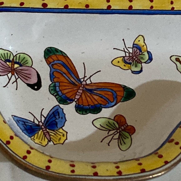 Vintage Designer Kelvin Chen Butterfly Eyeglass Holder enameled Copper - Picture 2 of 11